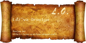 Léva Orsolya névjegykártya